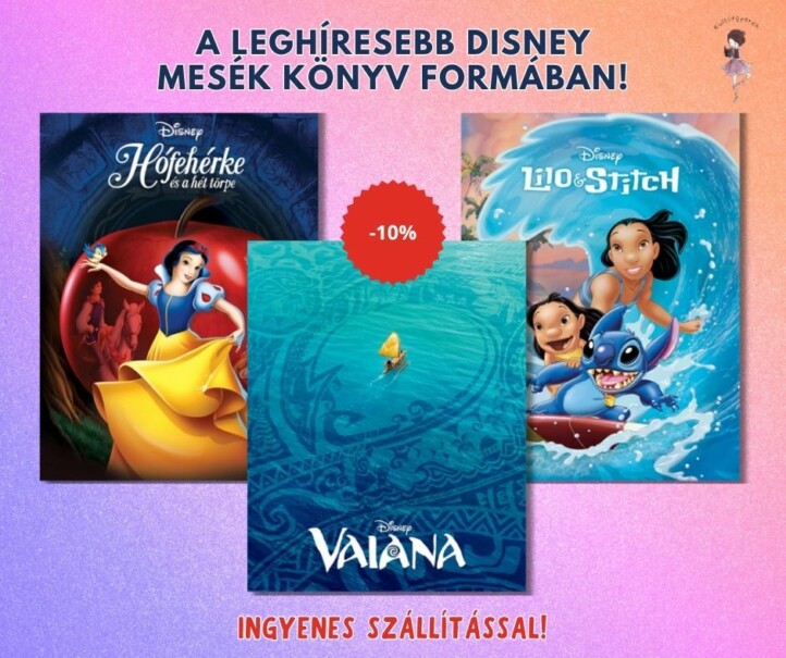 Hófehérke+Lilo&Stitch+Vaiana (Disney klasszikusok) könyvcsomag