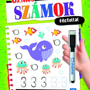 Színes számok filctollal. Írok és letörlöm 5+