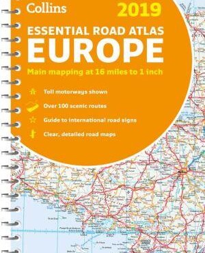 Collins Europe 2019 - Essential Road Atlas (Európa Atlasz, Spirál A4)