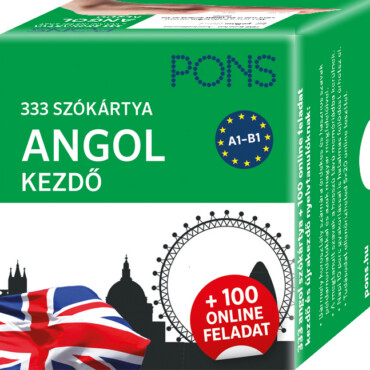 Pons 333 Szókártya Angol Kezdő + 100 Online Feladat