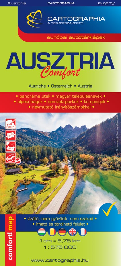 Ausztria Comfort Térkép 1:575 000 (Comfort! Map, Vízálló)