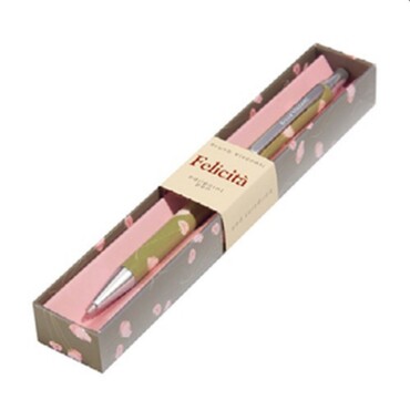 Golyóstoll Bruno Visconti 0,7Mm Kék, Fém Test, Felicita - Zöld, Virággal