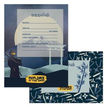 Partimeghívó Borítékkal Ninjas In The Dark (5457) 25