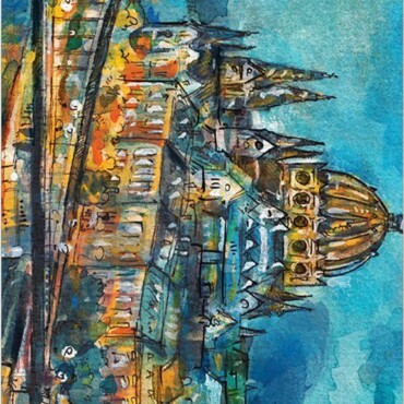 Könyvjelző Kj06 - Bp. Éjjel - Országház És Kandelláber