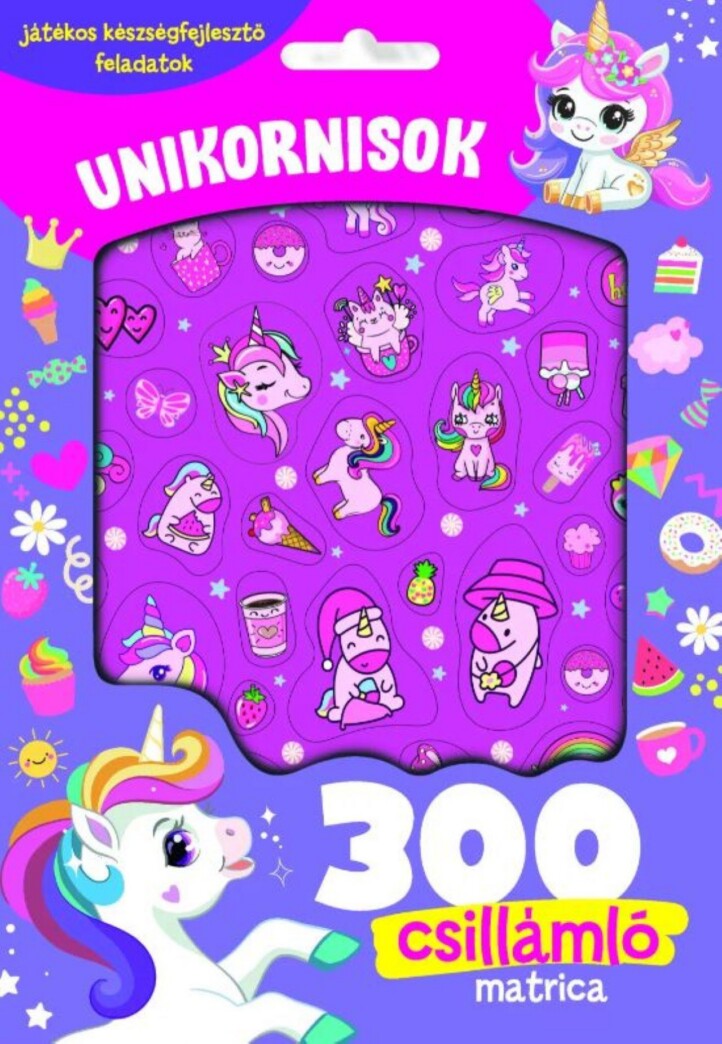 Unikornisok - 300 Csillámló Matricával
