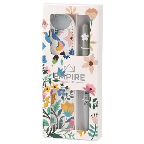 Golyóstoll Burgeon Fehér 1,0 Mm Kék Tintával, Eco Bőr Tokkal