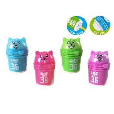 Hegyező Junior Cicás, Radírral, Vegyes Színekben