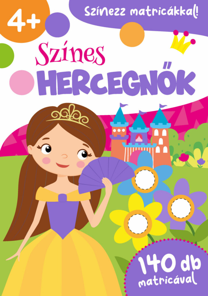 Színes Hercegnők - Színezz Matricákkal -  140 Db Matricával