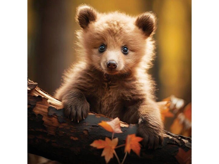Baby Bear Autumn Square