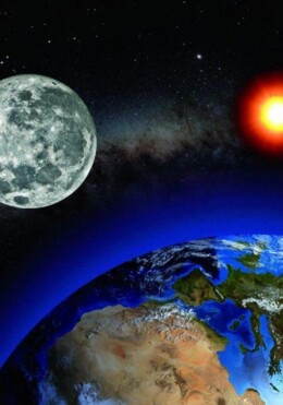 Magnetic Moon Above Earth