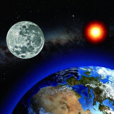 Magnetic Moon Above Earth