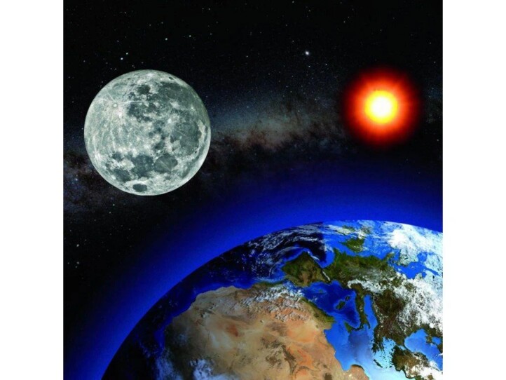 Magnetic Moon Above Earth