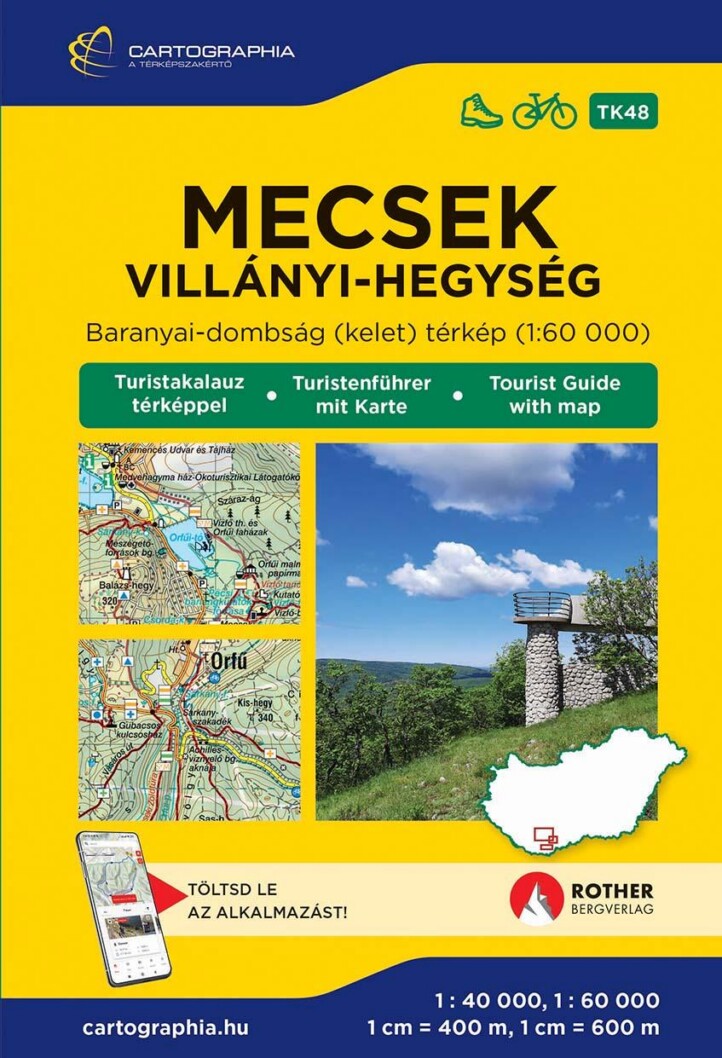 Mecsek, Villányi-Hegység (Baranyai-Dombság, Kelet 1:60.000) Turistakalauz